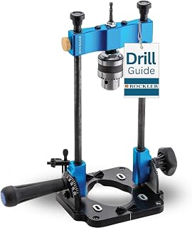 Rockler Portable Drill Guide with Angle Scale & Chuck Key,0-60 Angle