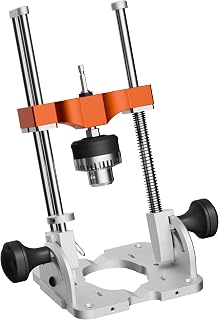 [Newest Upgrade] Partnix Portable Drill Guide, 0.004-Inch Precision, 3 Guide Poles and Linear Ball Bearings, -60 to60 Degree Adjustable Drill Press Adapter, 1/2-Inch Keyed Chuck for Straight Holes